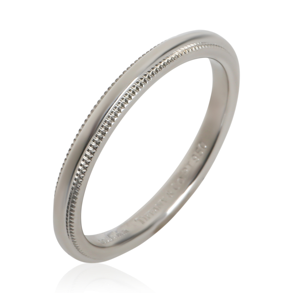 Tiffany & Co. Platinum 2mm Milgrain Band - Picture 2 of 5